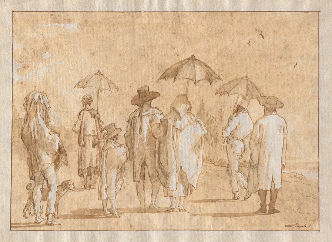 A Spring Shower Wall Art by Giovanni Domenico Tiepolo - High-Resolution Digital Print