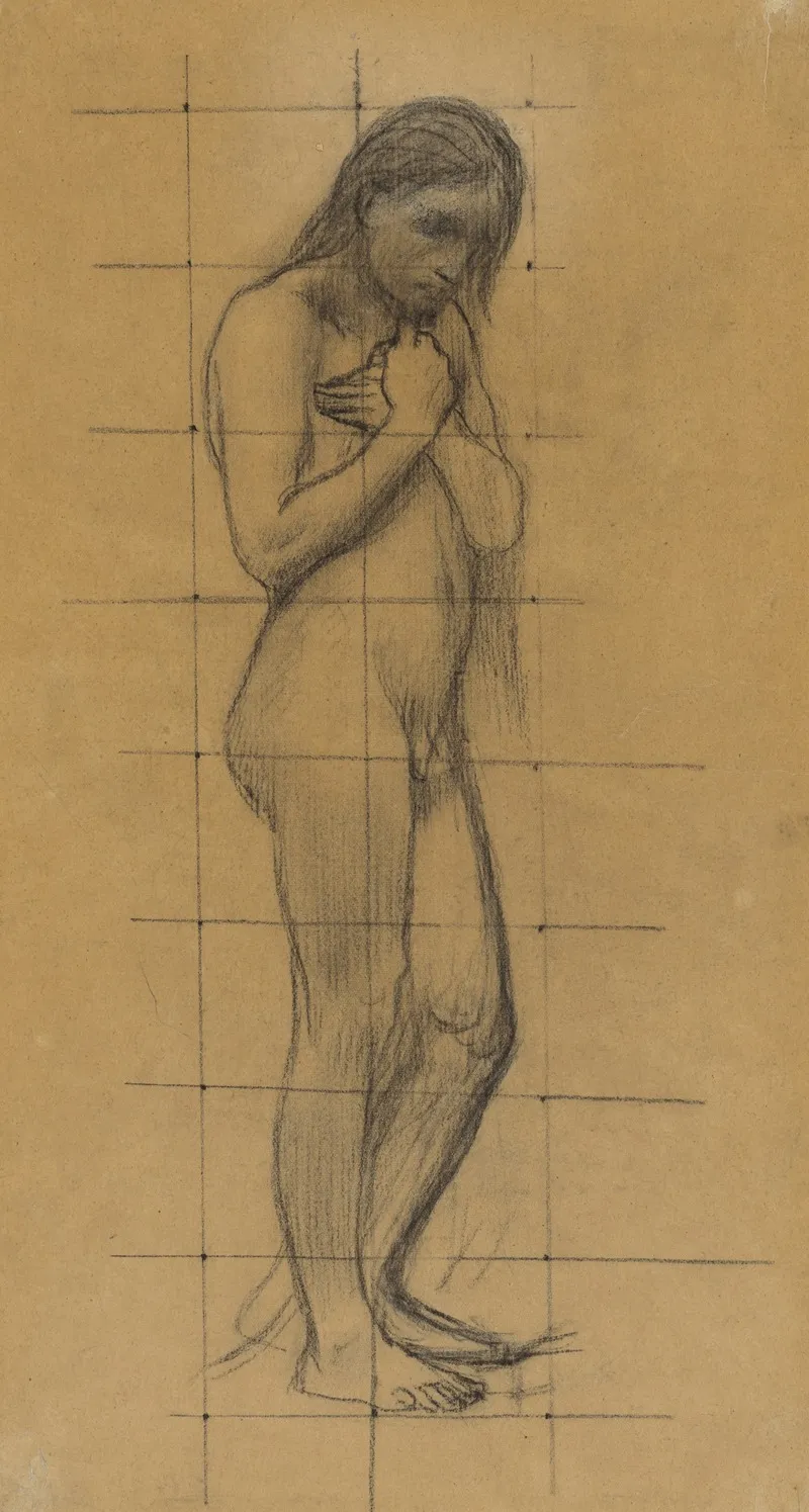 A Standing Male Nude 2 Wall Art by Pierre Puvis de Chavannes - High-Resolution Digital Print