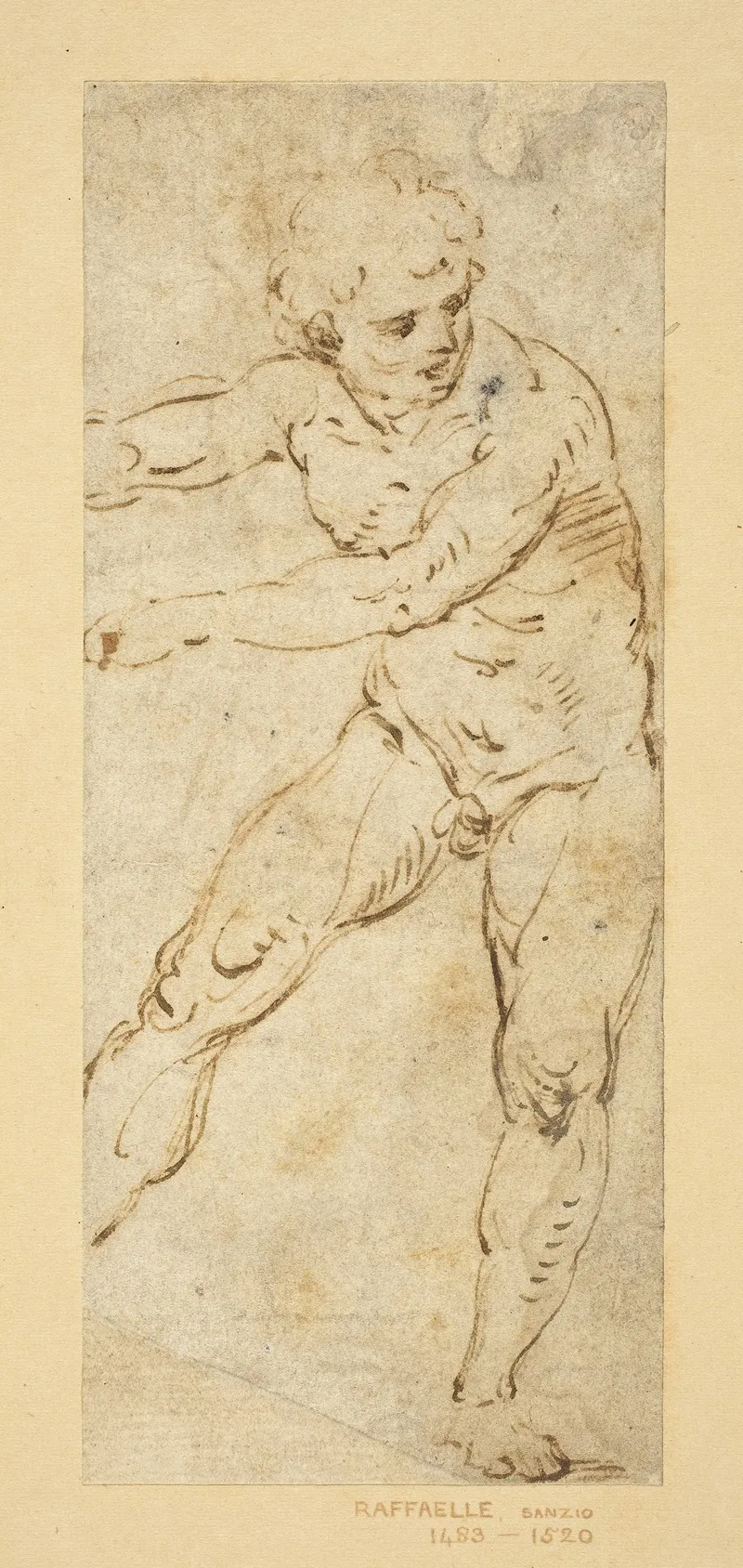 A Standing Male Nude Wall Art by Follower of Raphael - High-Resolution Digital Print
