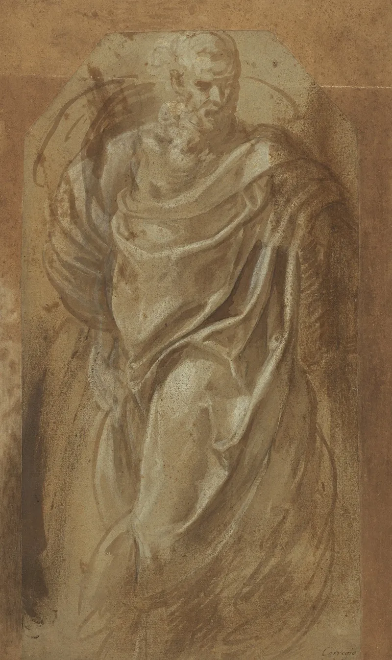A Standing Man In Classical Drapery Wall Art by Girolamo Muziano - High-Resolution Digital Print