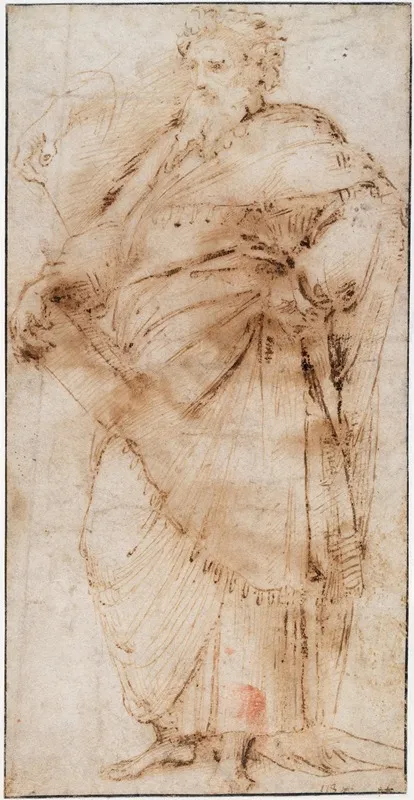 A Standing Philosopher And Hand Detail Wall Art by Raphael - High-Resolution Digital Print