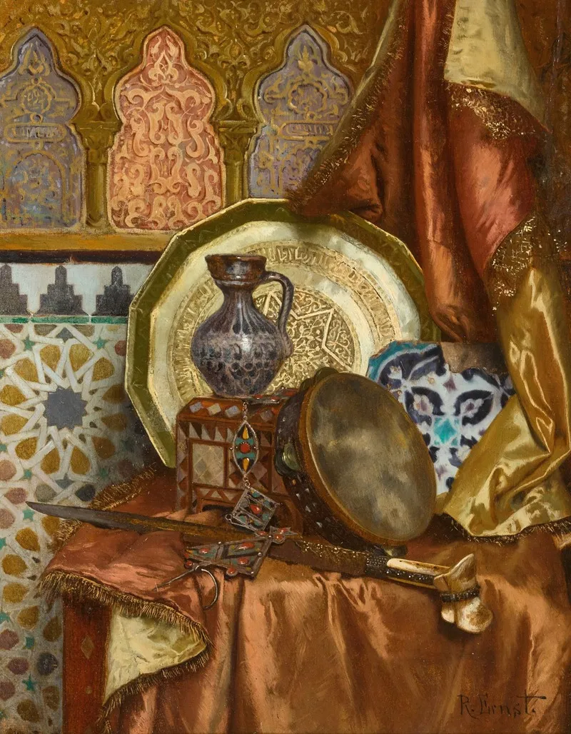 A Still Life With Moroccan Objects Wall Art by Rudolf Ernst - High-Resolution Digital Print