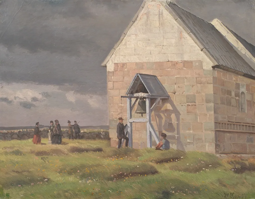 A Storm Brewing Behind Norre Vium Church Jutland