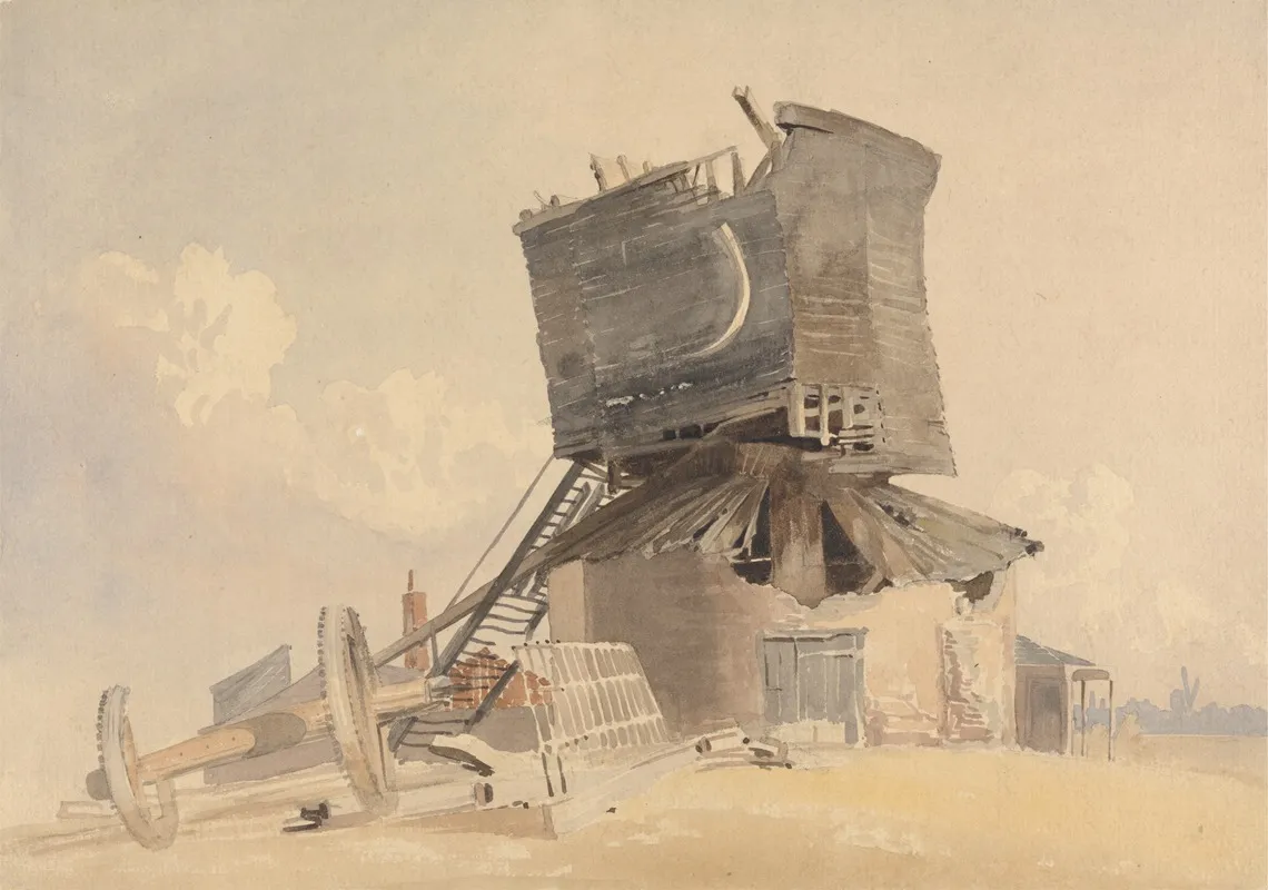 A Storm Damaged Windmill Wall Art by John Middleton - High-Resolution Digital Print