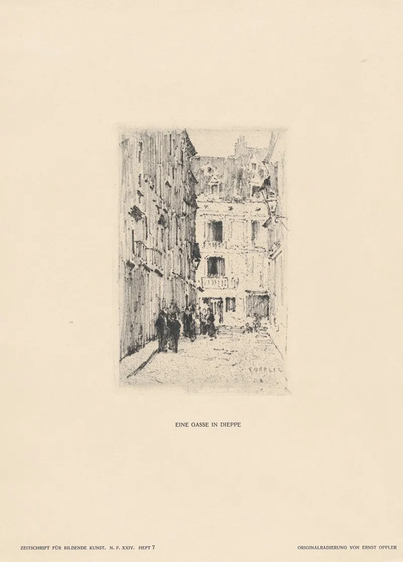 A Street In Dieppe Wall Art by Ernst Oppler - High-Resolution Digital Print