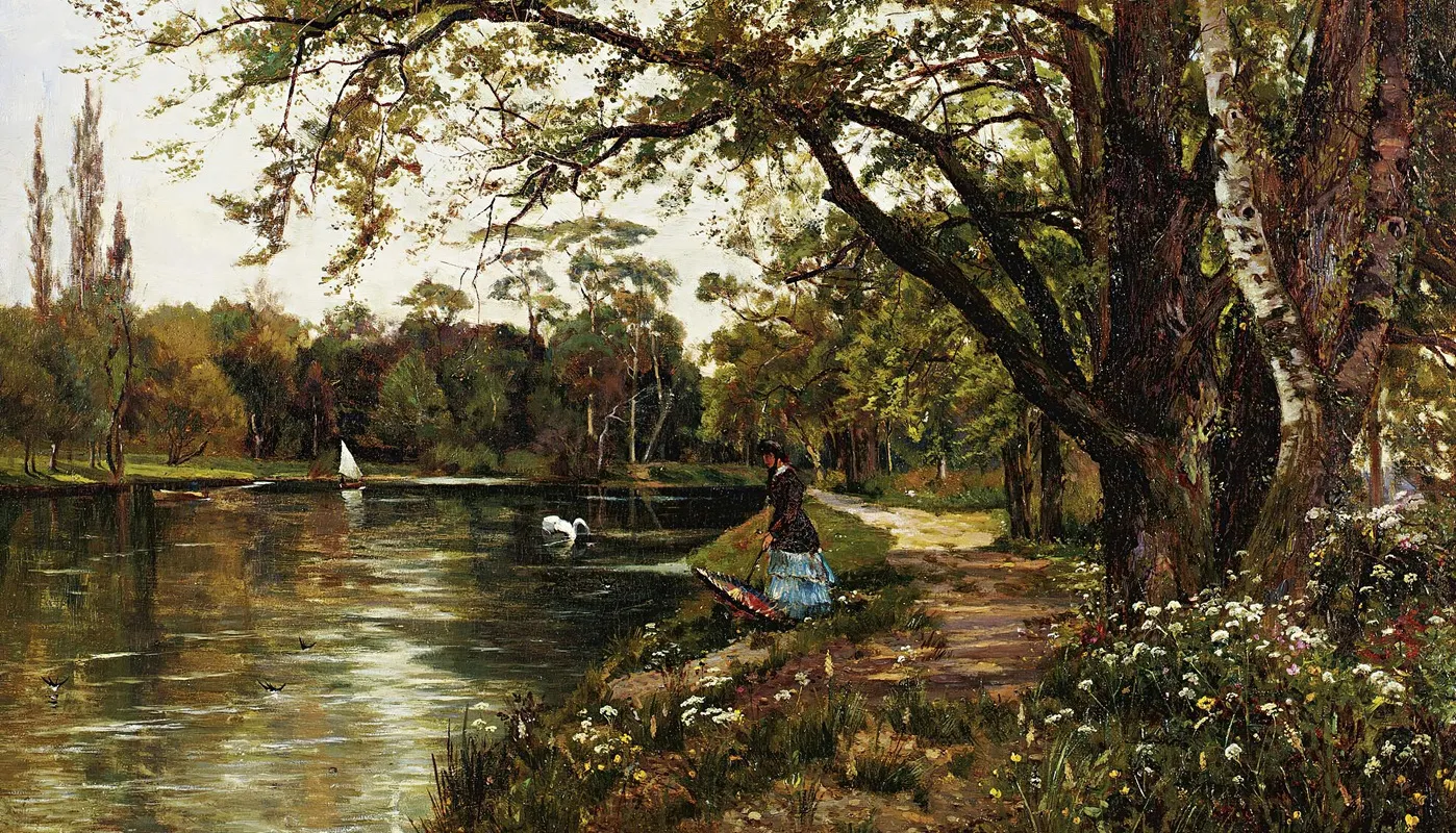 A Stroll In Spring Wall Art by Theodore Hines - High-Resolution Digital Print