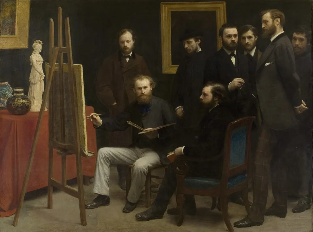 A Studio At Les Batignolles Wall Art by Henri Fantin-Latour - High-Resolution Digital Print