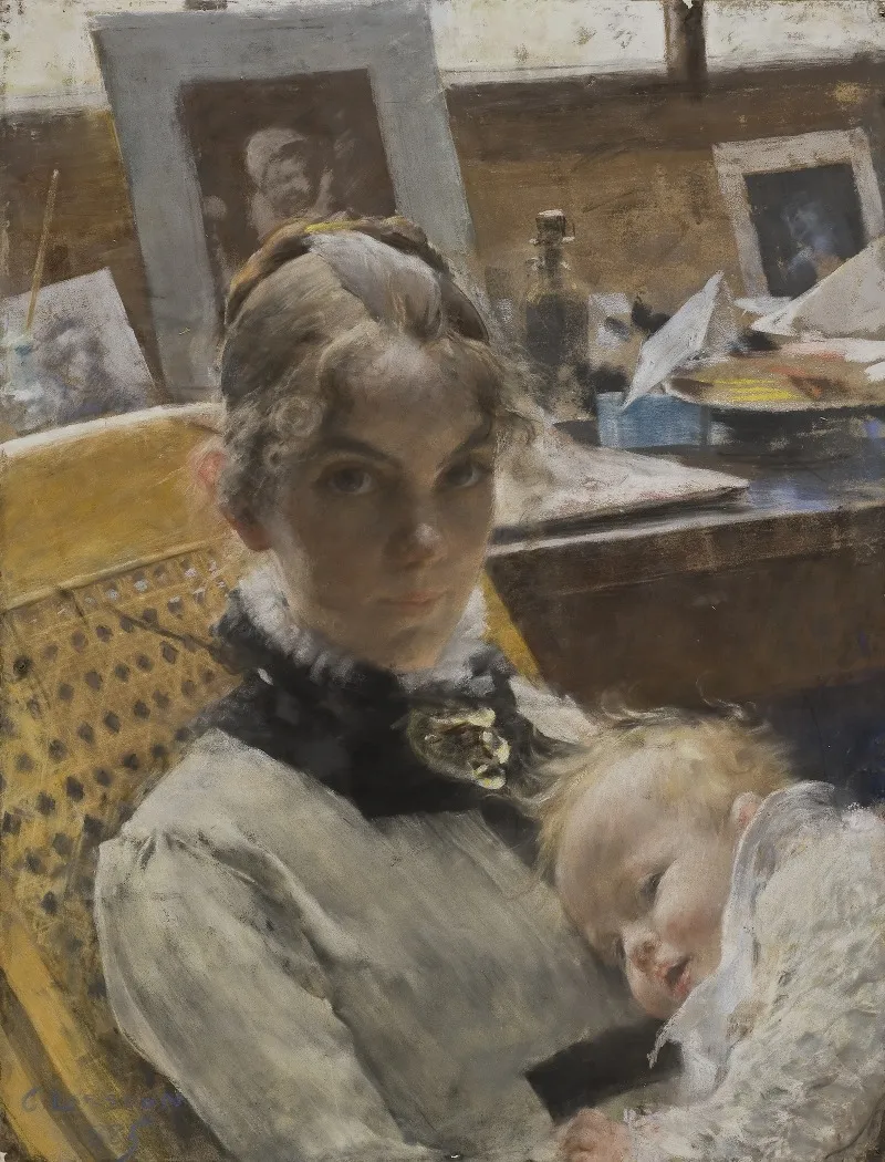 A Studio Idyll The Artists Wife And Their Daughter