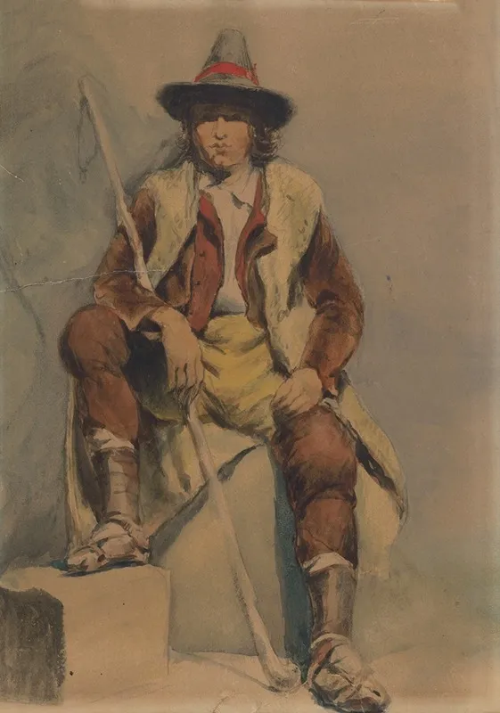 A Study Of A Sitting Man From Albania Wall Art by Vojtech Klimkovič - High-Resolution Digital Print