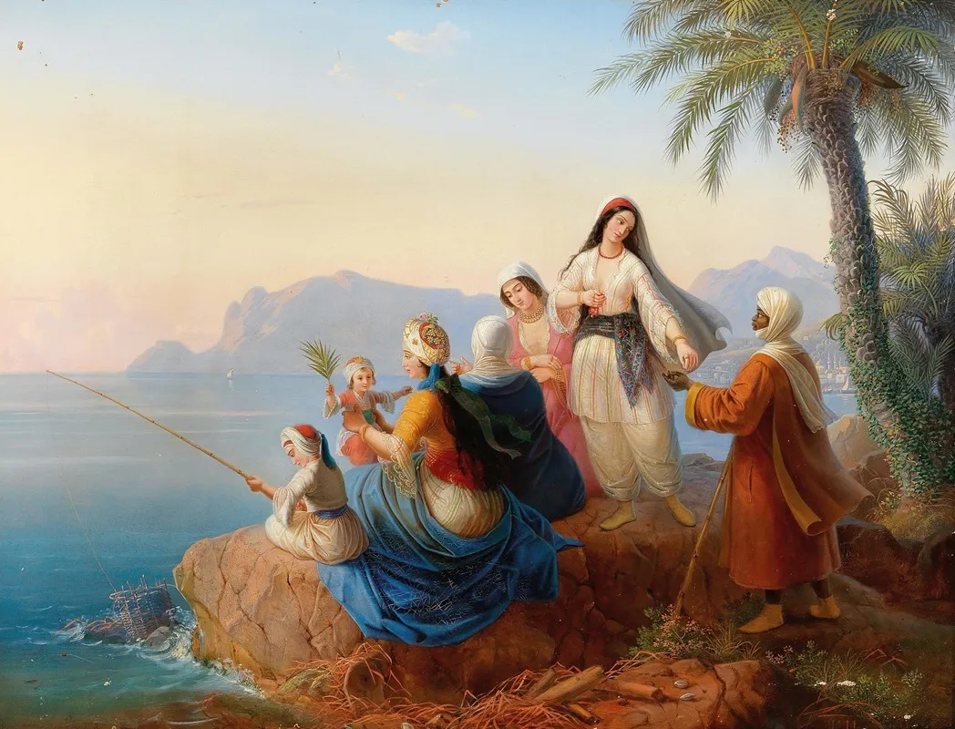 A Summer Excursion To The Sea Wall Art by Carl von Hess - High-Resolution Digital Print
