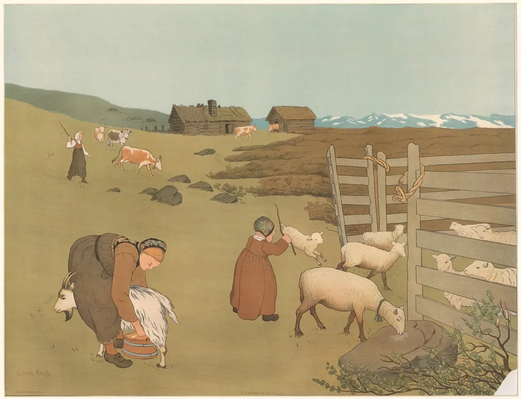 A Summer Farm Pasture Wall Art by Lisbeth Bergh - High-Resolution Digital Print