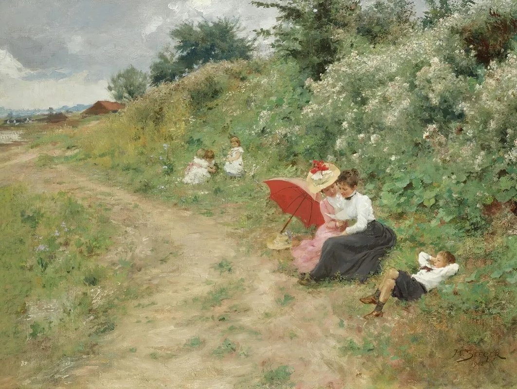 A Summer Outing Wall Art by Hermann Seeger - High-Resolution Digital Print