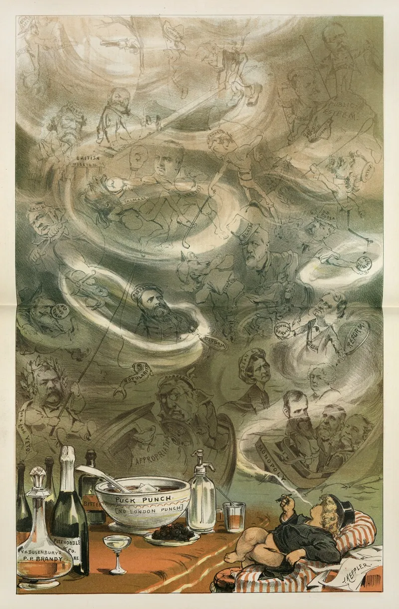 A Summer Smoke Cloud Wall Art by Joseph Ferdinand Keppler - High-Resolution Digital Print
