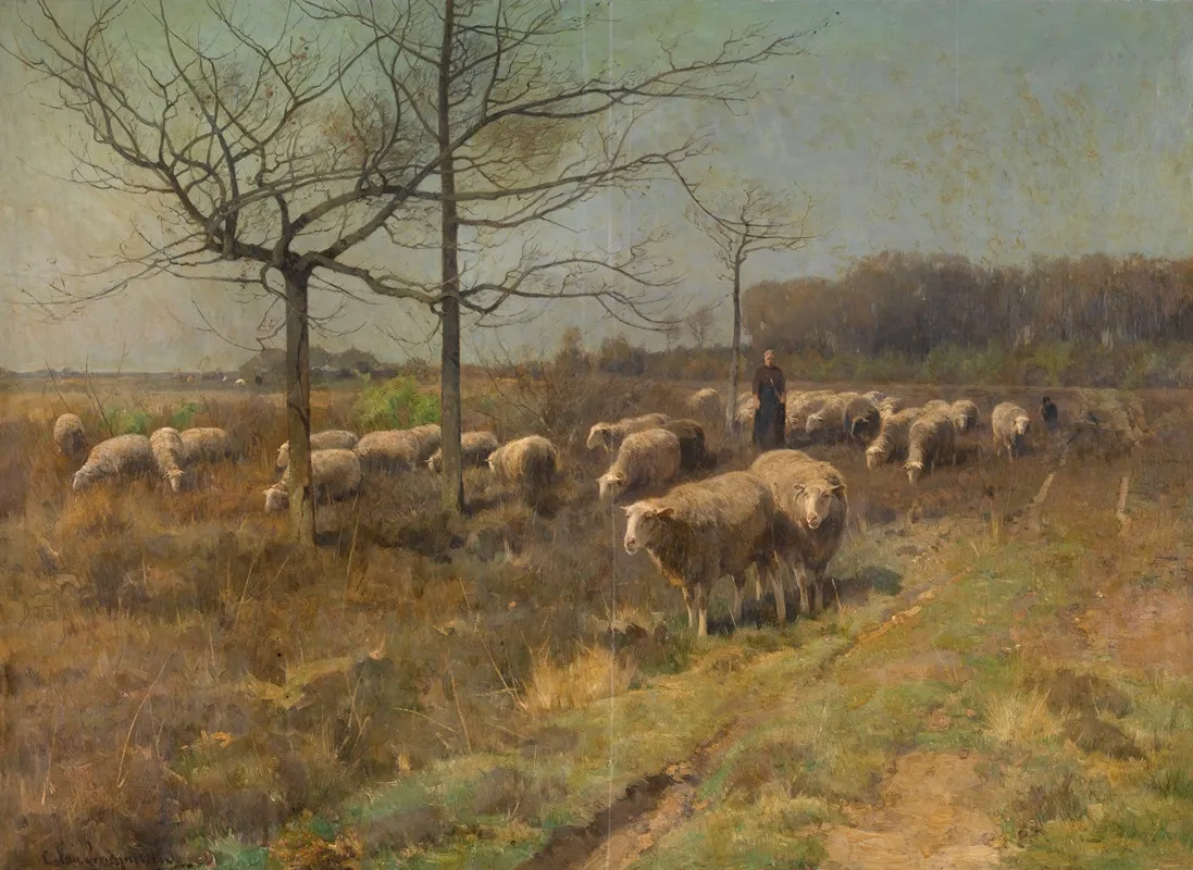 A Sunny Day In March Wall Art by Cornelius van Leemputten - High-Resolution Digital Print