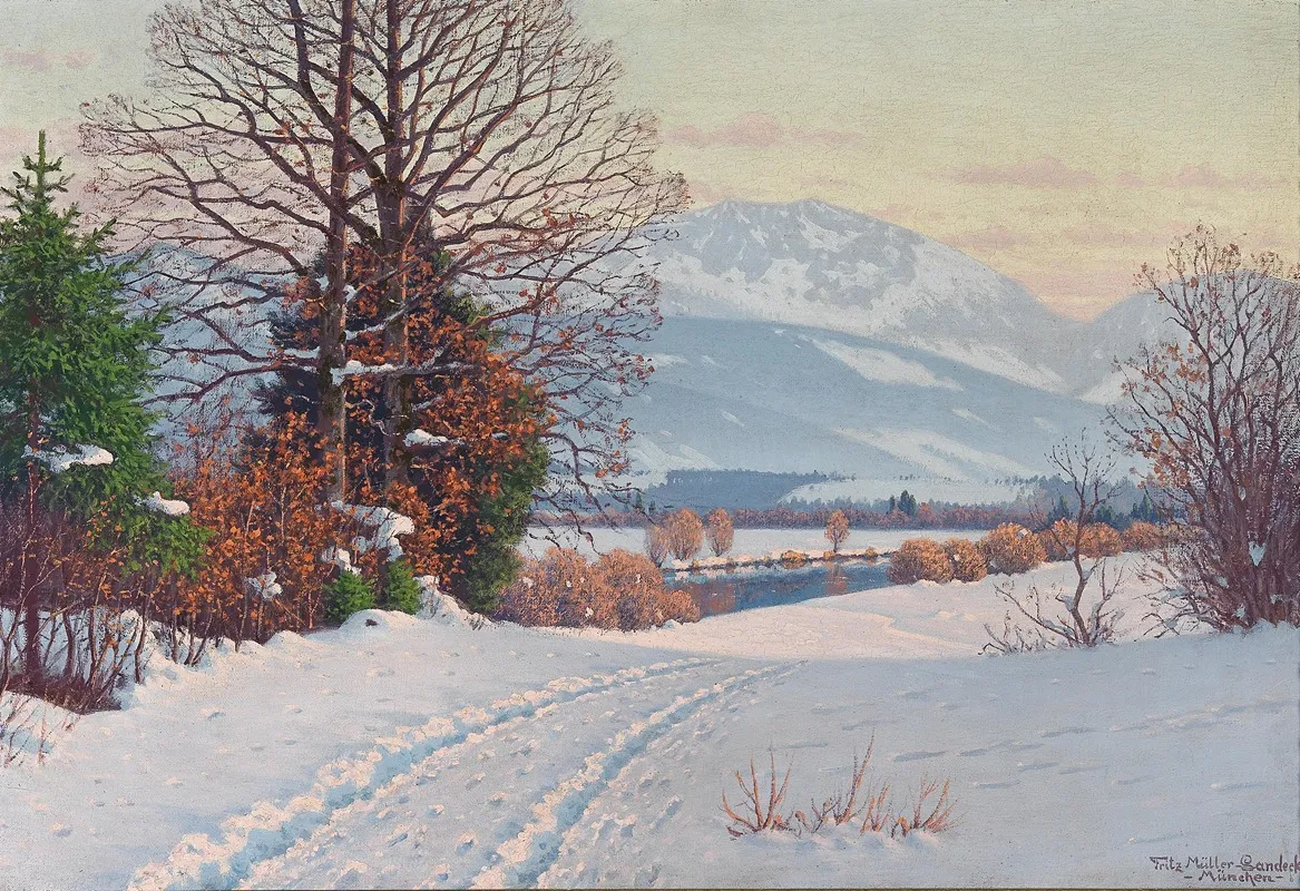 A Sunny Winter Day Wall Art by Fritz Müller-Landeck - High-Resolution Digital Print