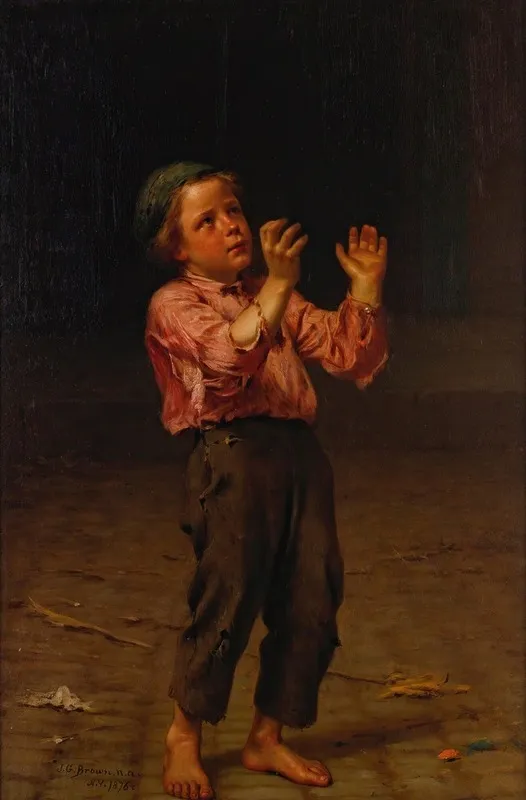 A Sure Catch Wall Art by John George Brown - Canvas Print