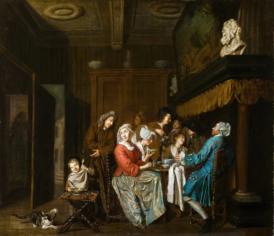 A Tea Party Wall Art by Jan Josef Horemans The Elder - High-Resolution Digital Print