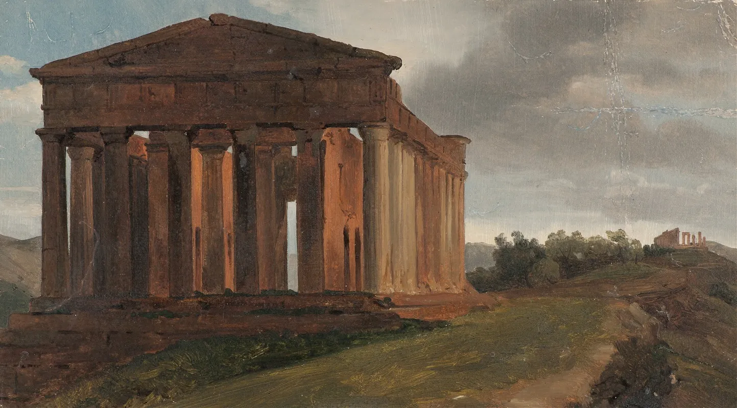 A Temple In Agrigento Sicily Wall Art by Gustaf Söderberg - High-Resolution Digital Print