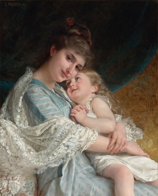 A Tender Embrace Wall Art by Émile Munier - Canvas Print