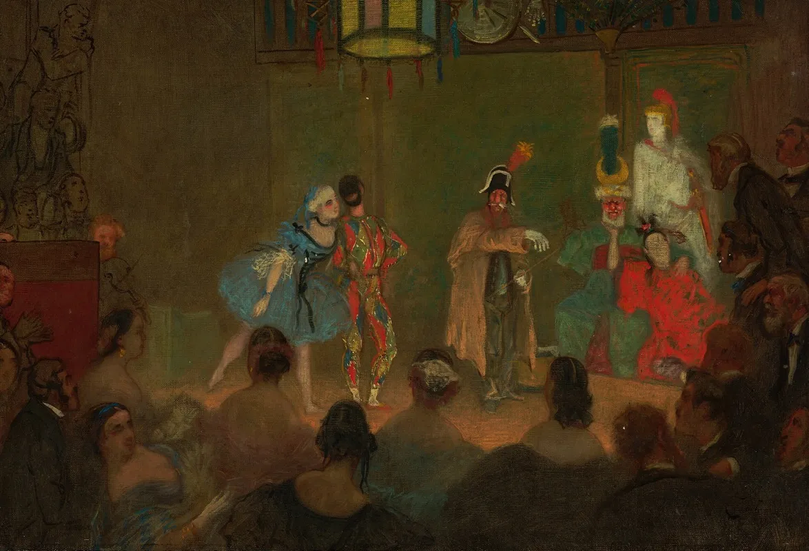 A Theatrical Evening At Prince Napoleons House Wall Art by James Tissot - High-Resolution Digital Print
