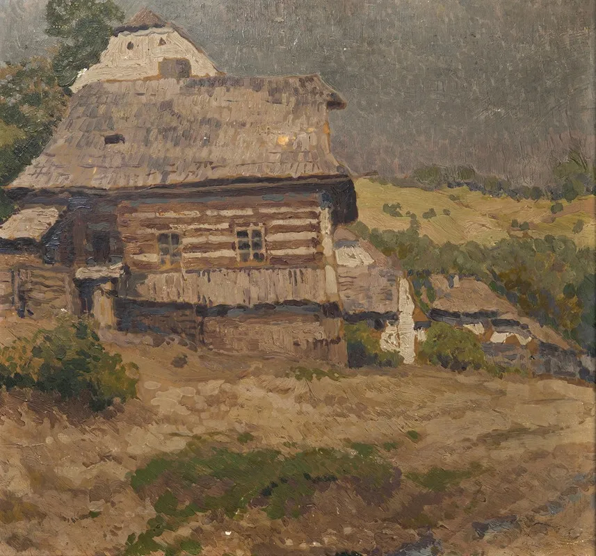 A Timber Cottage Wall Art by Gustav Macoun - High-Resolution Digital Print