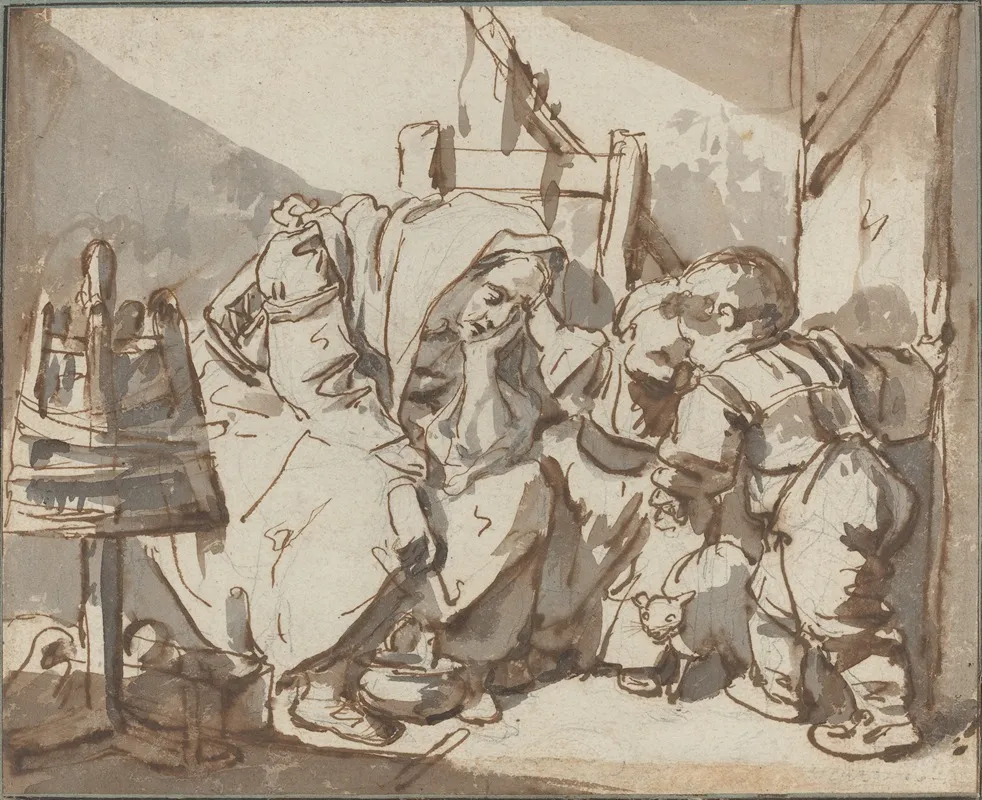 A Tired Woman With Two Children