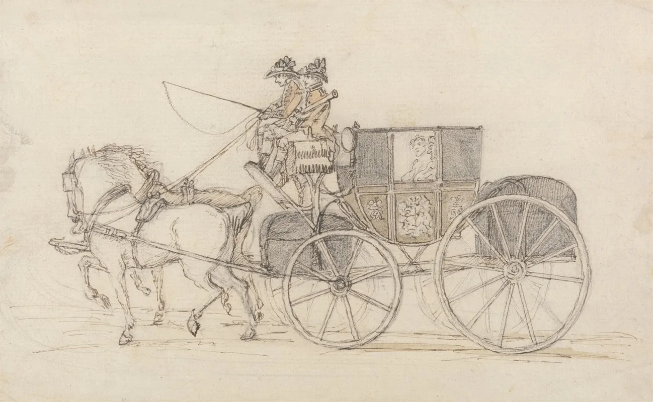 A Travelling Coach And Pair