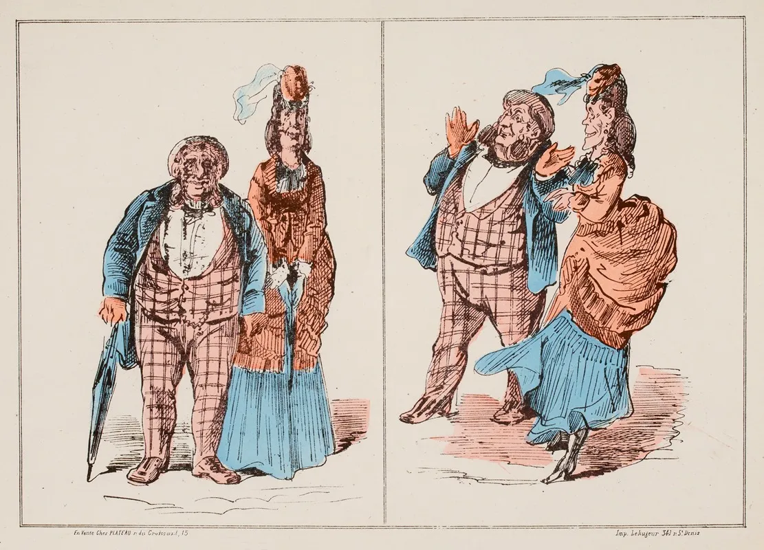 A Travers Paris Par H Demare Promenades A Travers Paris De Milord Miladie Sensiouble Wall Art by Henri Demare - High-Resolution Digital Print