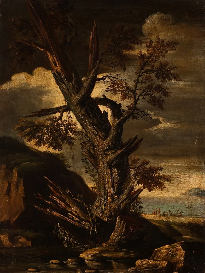 A Tree Struck By Lightning Wall Art by Pietro Montanini - High-Resolution Digital Print