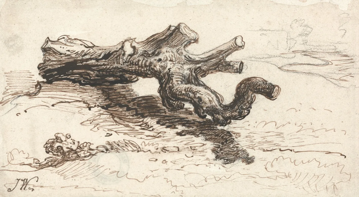 A Tree Trunk On The Ground Wall Art by James Ward - High-Resolution Digital Print