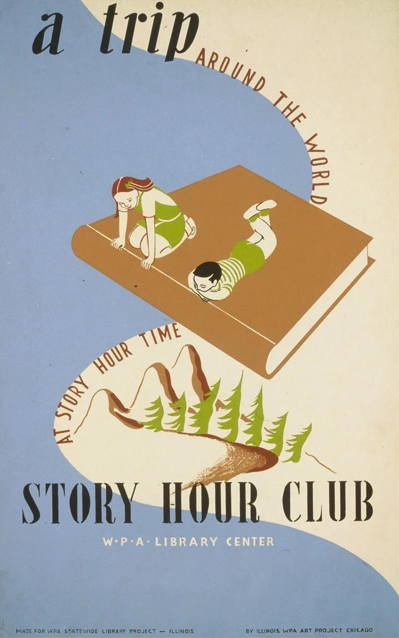 A Trip Around The World At Story Hour Time Story Hour Club Wall Art by Shari Weisberg - High-Resolution Digital Print