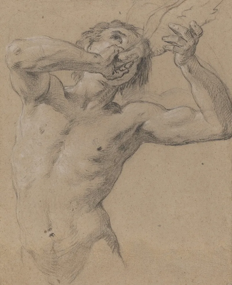 A Triton Blowing A Conch Shell Wall Art by Jean-Baptiste Nattier - High-Resolution Digital Print