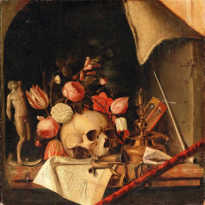 A Trompe Loeil Vanitas Still Life Wall Art by Cornelius Norbertus Gijsbrechts - High-Resolution Digital Print