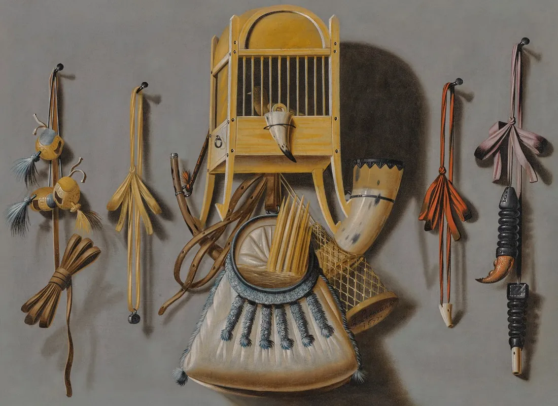A Trompe Loeil With A Birdcage Wall Art by Johannes Leemans - High-Resolution Digital Print