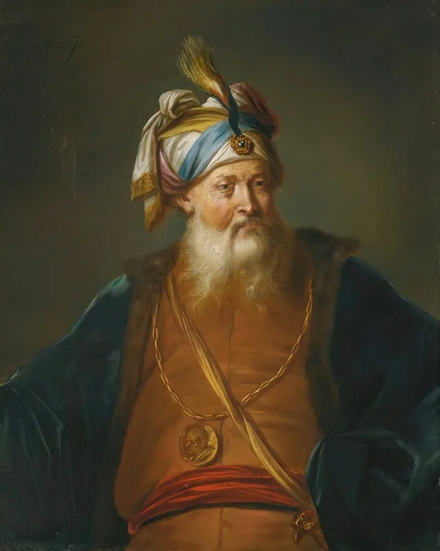 A Turbaned Man In Oriental Dress Wall Art by Balthasar Beschey - High-Resolution Digital Print