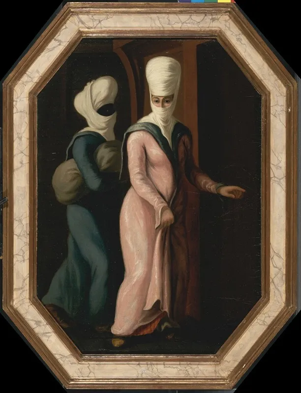A Turkish Lady Going With Her Slave To The Bath Wall Art by Francis Smith - High-Resolution Digital Print