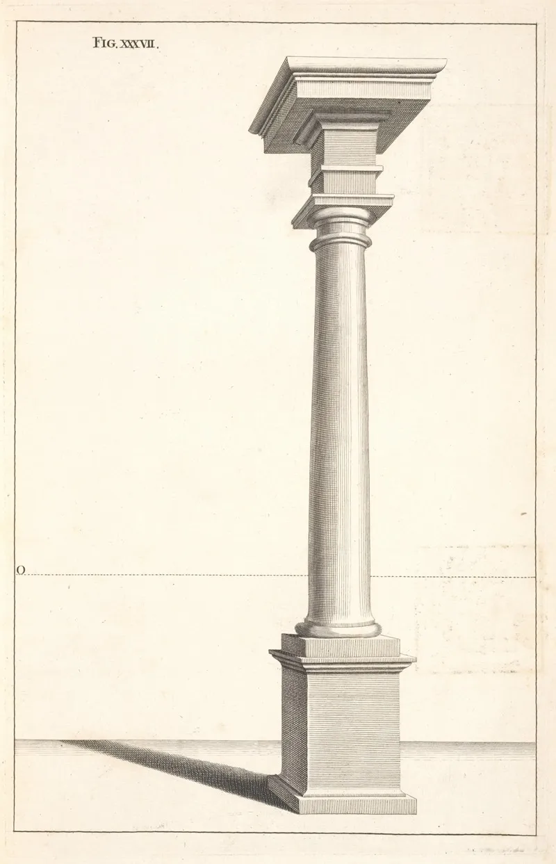 A Tuscan Column In Perspective Wall Art by Andrea Pozzo - High-Resolution Digital Print