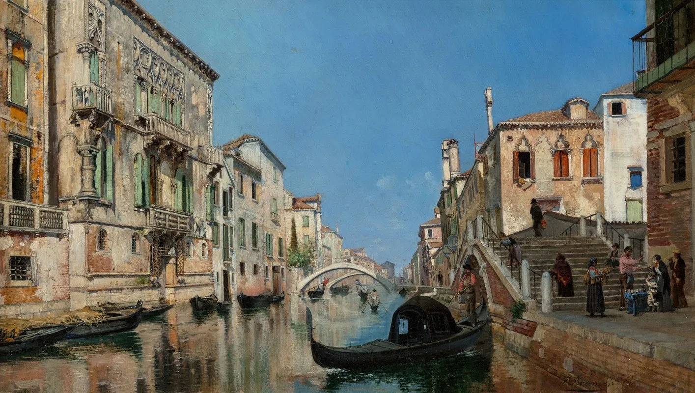 A Venetian Backwater Wall Art by François Brunery - High-Resolution Digital Print