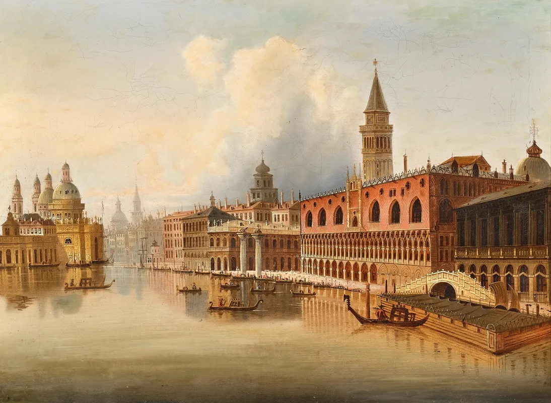 A Venetian Scene Wall Art by Johann Wilhelm Jankowsky - High-Resolution Digital Print