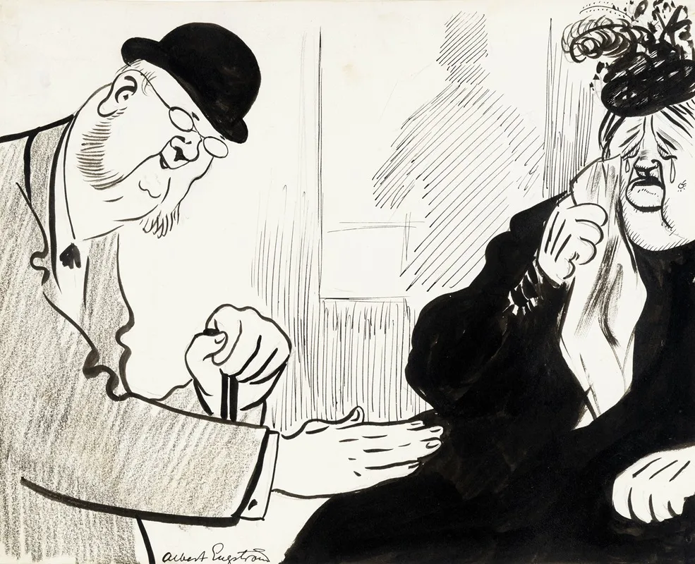 A Very Fat Woman Wall Art by Albert Engström - High-Resolution Digital Print