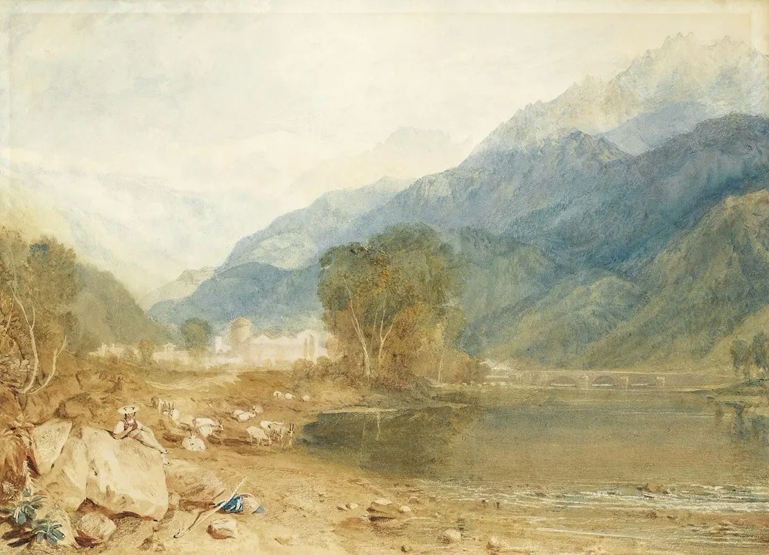 A View From The Castle Of St Michael Bonneville Savoy From The Banks Of The Arve River Wall Art by Joseph Mallord William Turner - High-Resolution Digital Print