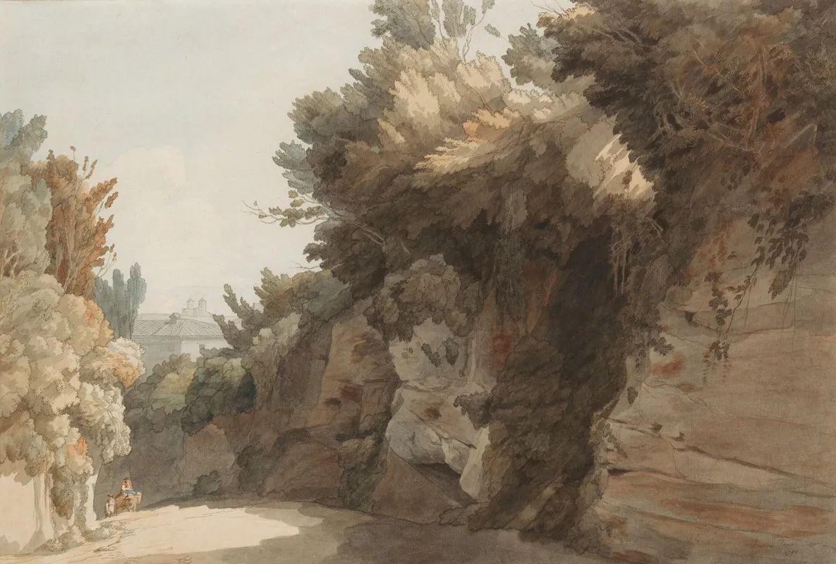 A View Near The Arco Scuro Looking Towards The Villa Medici Rome