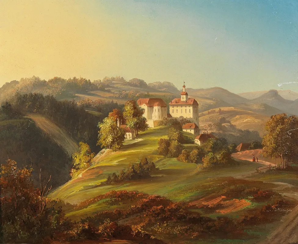 A View Of Aichberg Castle Wall Art by Konrad Kreuzer - High-Resolution Digital Print