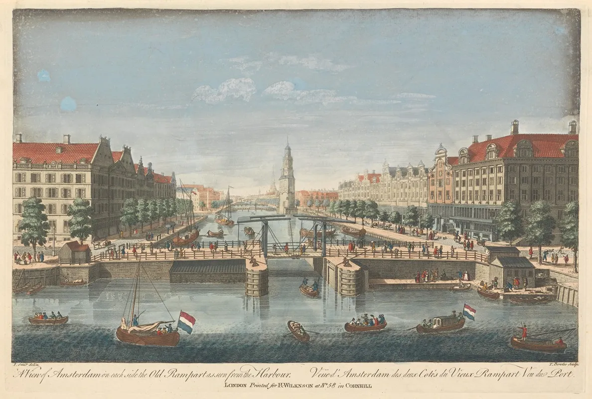A View Of Amsterdam On Each Side The Old Rampart As Seen From The Harbor