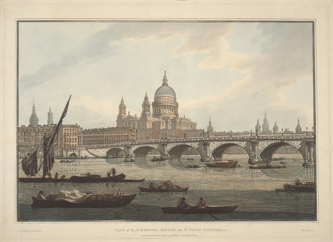 A View Of Blackfriars Bridge And St Pauls Cathedral
