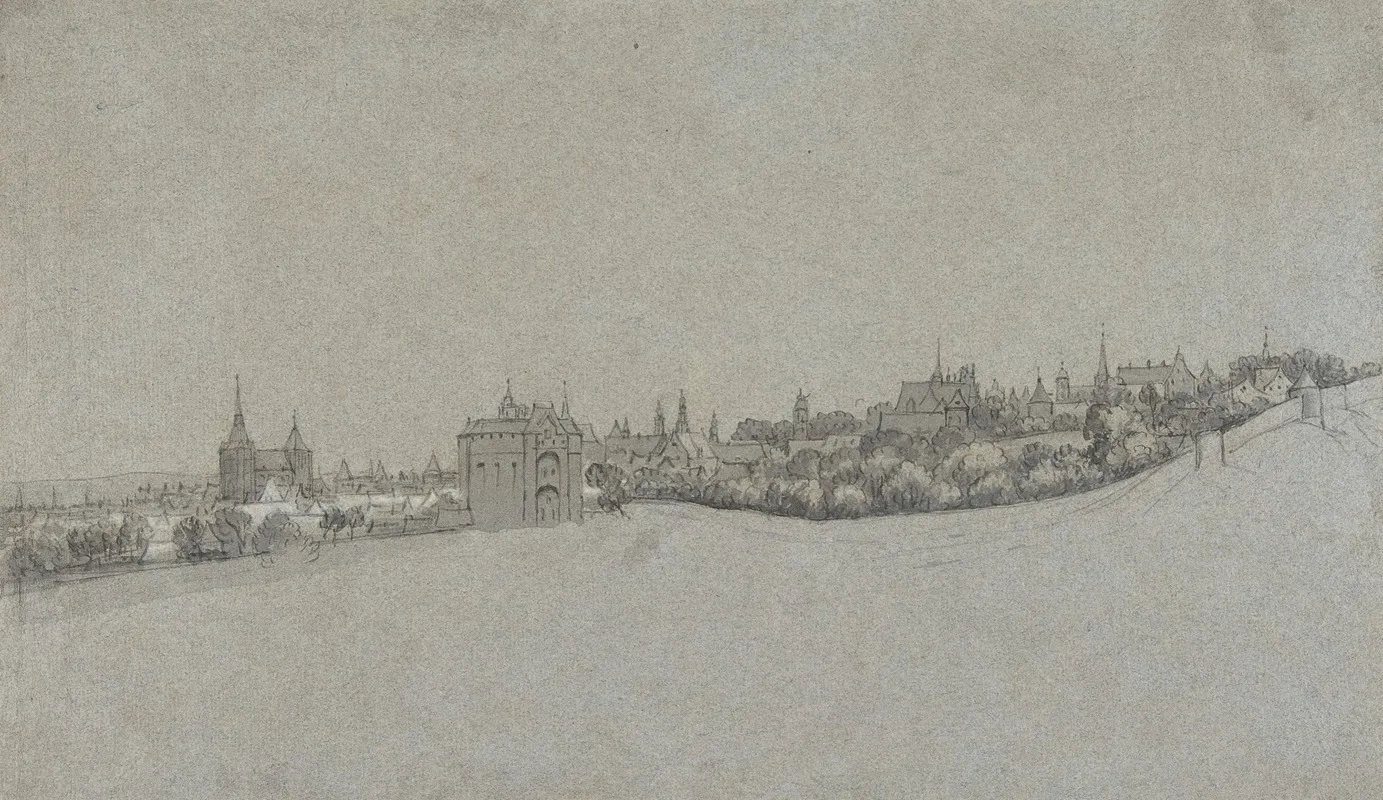 A View Of Brussels From The South With The Halle Gate At Center Wall Art by Daniël Schellinks - High-Resolution Digital Print