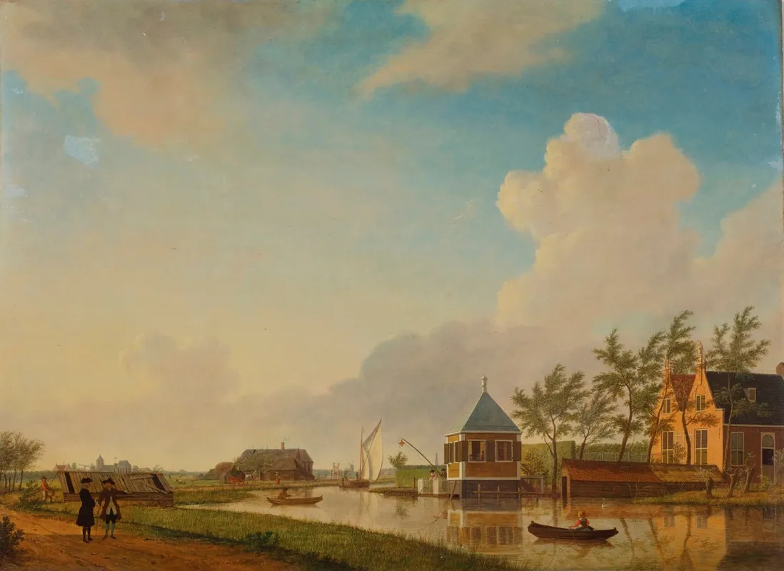 A View Of Buitenplaats Groeneveld On The River Holendrecht Between Ouderkerk Aan De Amstel And Abcoude Wall Art by Jan ten Compe - High-Resolution Digital Print