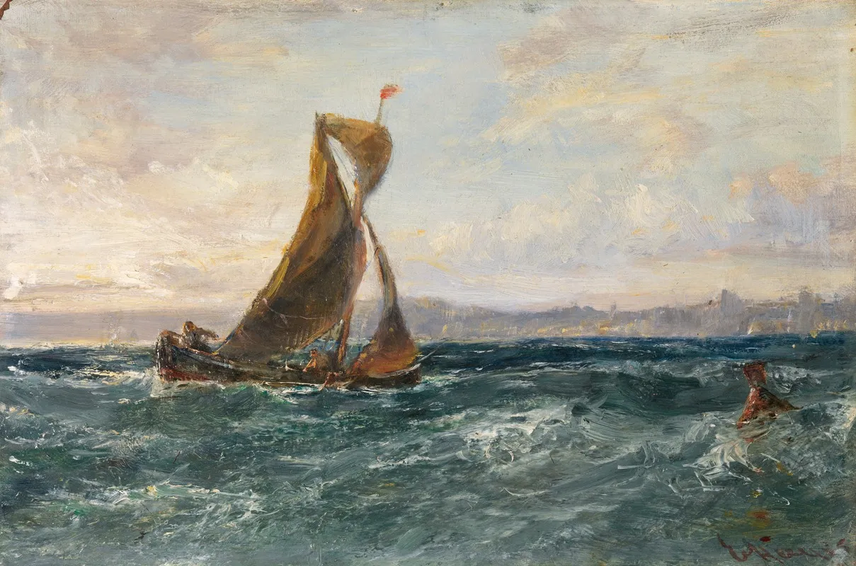 A View Of Dublin Bay Wall Art by Edwin Hayes - High-Resolution Digital Print