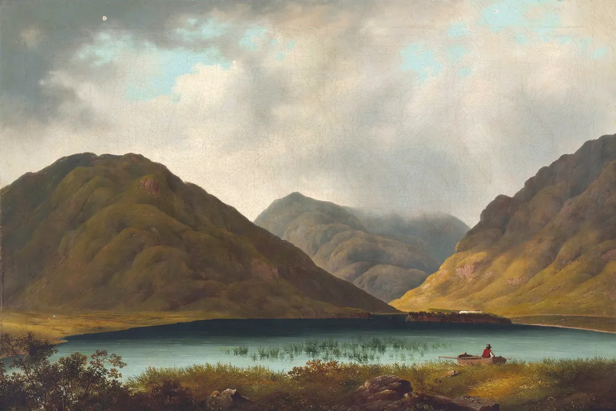 A View Of Fin Lough And Delphi Lodge Wall Art by James Arthur O'Connor - High-Resolution Digital Print
