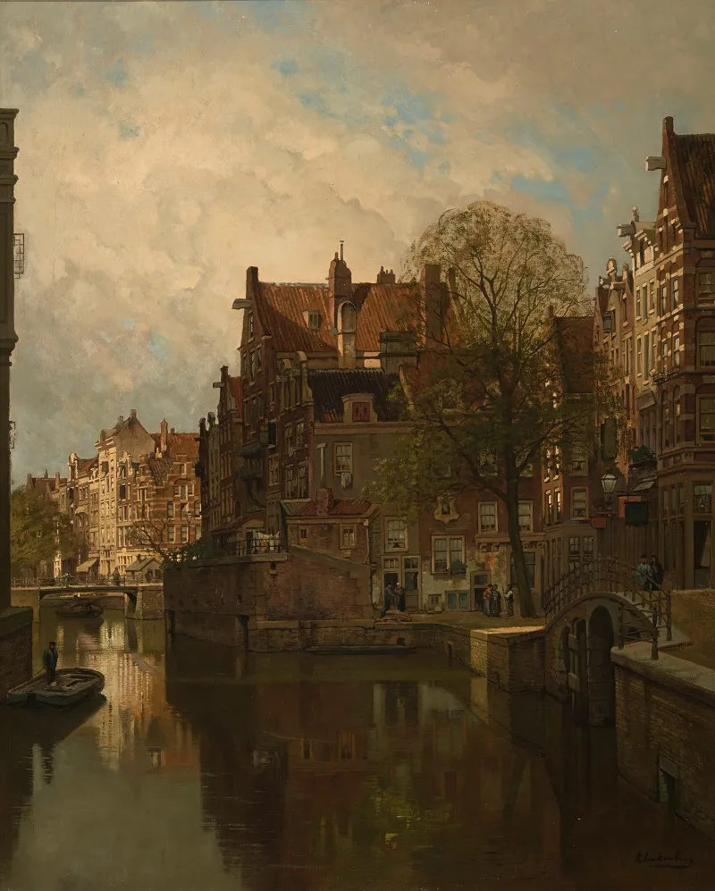 A View Of Grimburgwal Amsterdam Wall Art by Johannes Christiaan Karel Klinkenberg - High-Resolution Digital Print